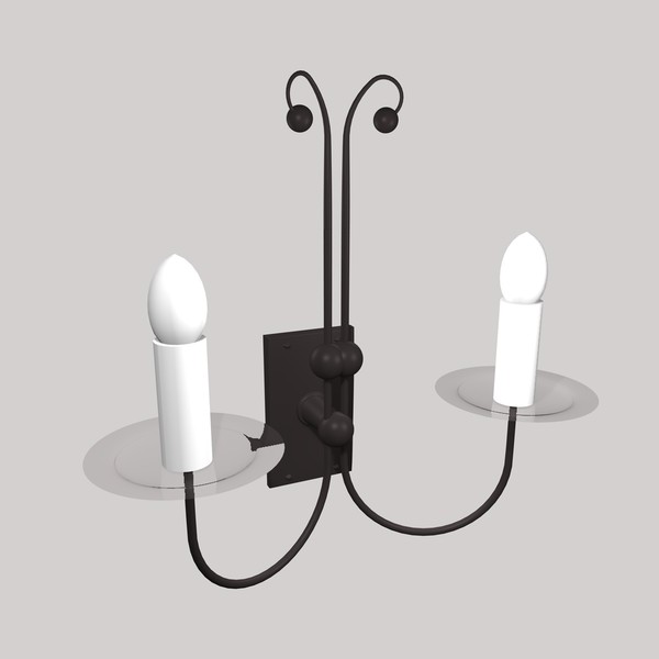 3ds max wrought iron wall lamp - WALL LAMP 9 by Carrara1